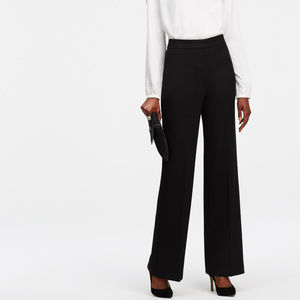 Ann Taylor High Waist Wide Leg Black Pant, 10 tall
